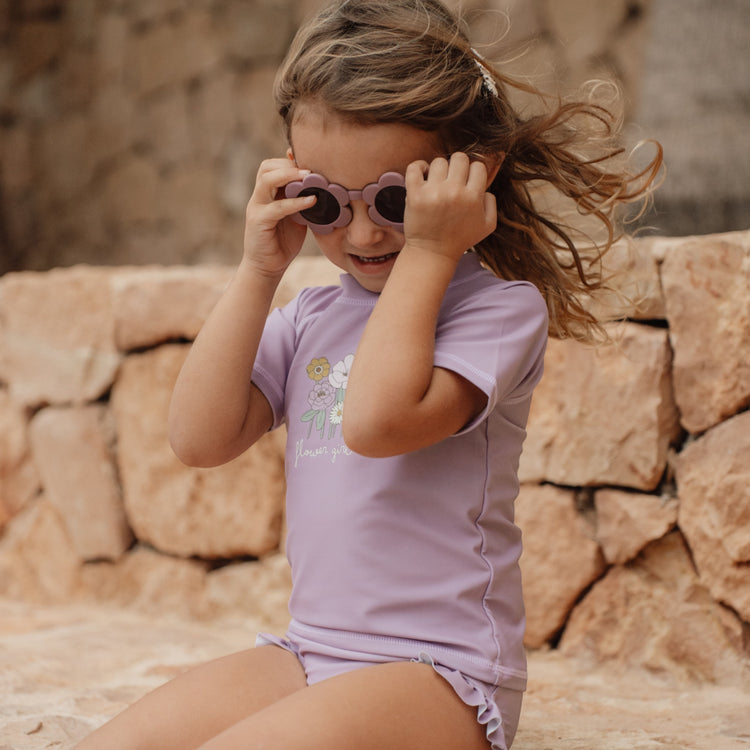 LITTLE DUTCH. Kids sunglasses UV 400 Flower Mauve