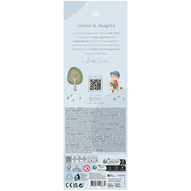 LITTLE DUTCH. Μεγάλο σετ ζωγραφικής - κατασκευών σε κουτί Jim