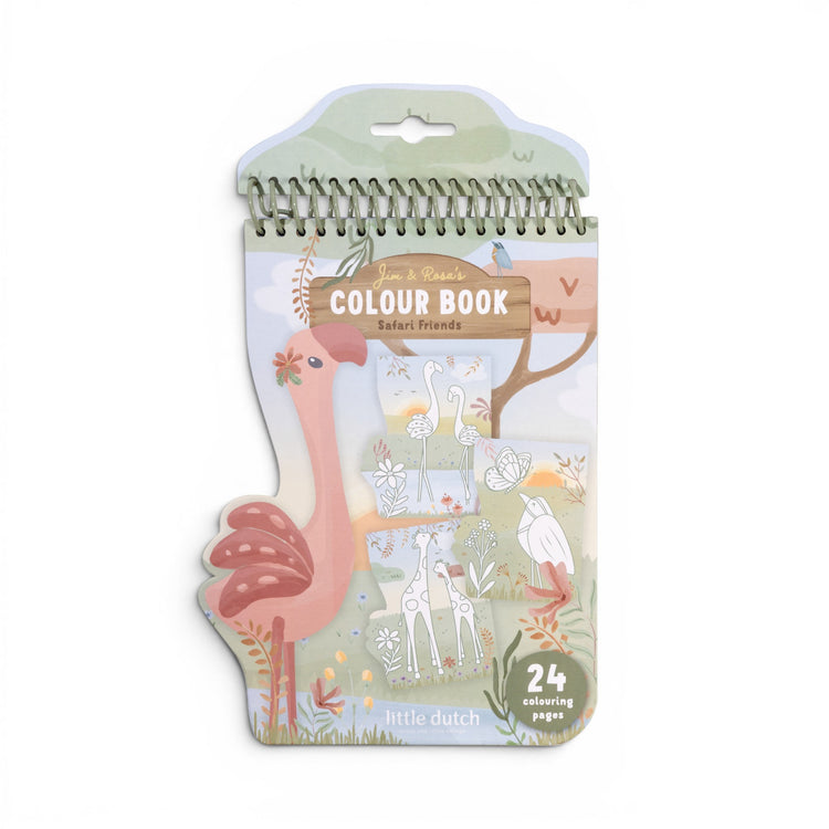 LITTLE DUTCH. Shaped coloring book Flamingo Safari Friends