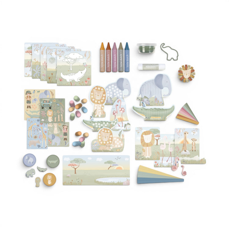 LITTLE DUTCH. Creativity box XL Safari Friends