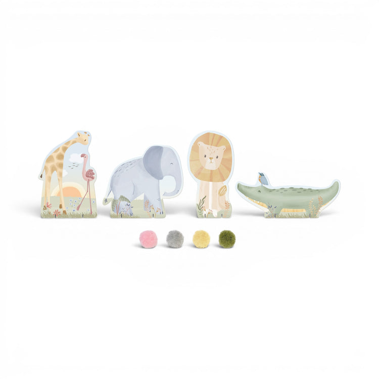 LITTLE DUTCH. Pom pom Cards Safari Friends