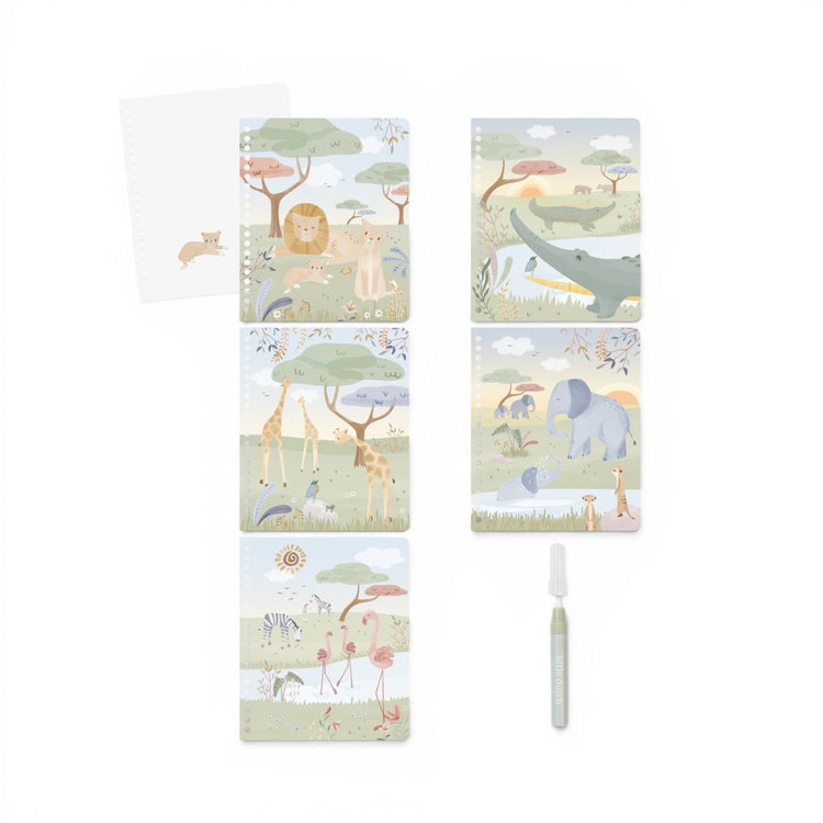 LITTLE DUTCH. Water reveal book Jim Safari Friends