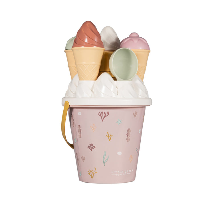 LITTLE DUTCH. Ice Cream Bucket Set Ocean Dreams Pink 14pcs