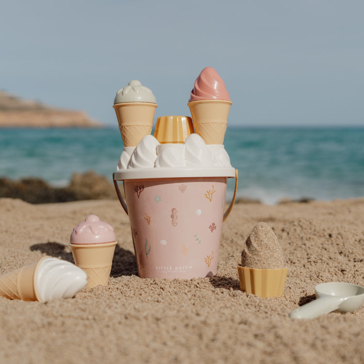 LITTLE DUTCH. Ice Cream Bucket Set Ocean Dreams Pink 14pcs