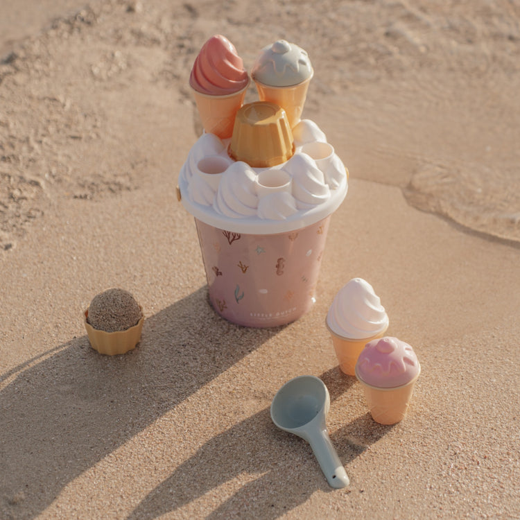 LITTLE DUTCH. Ice Cream Bucket Set Ocean Dreams Pink 14pcs