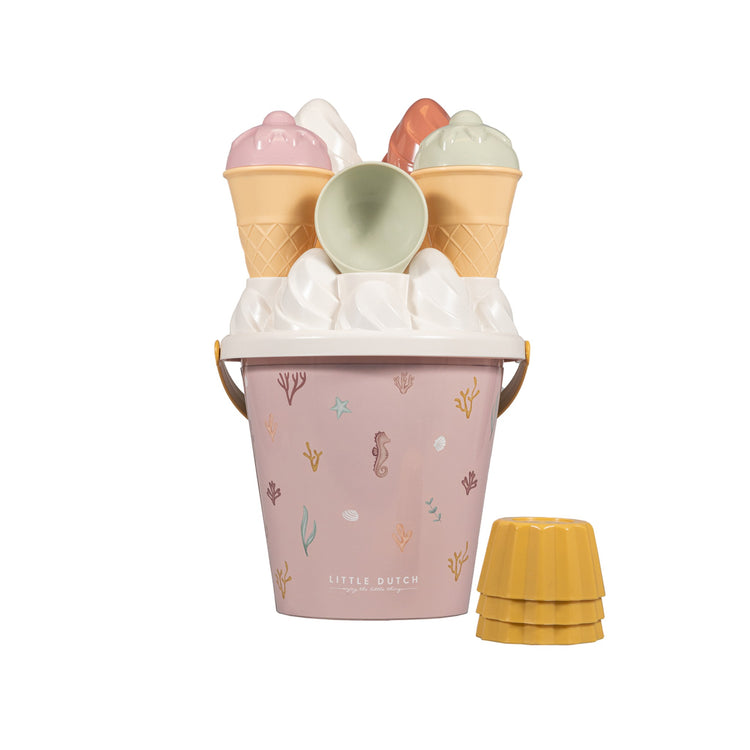 LITTLE DUTCH. Ice Cream Bucket Set Ocean Dreams Pink 14pcs