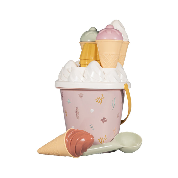 LITTLE DUTCH. Ice Cream Bucket Set Ocean Dreams Pink 14pcs