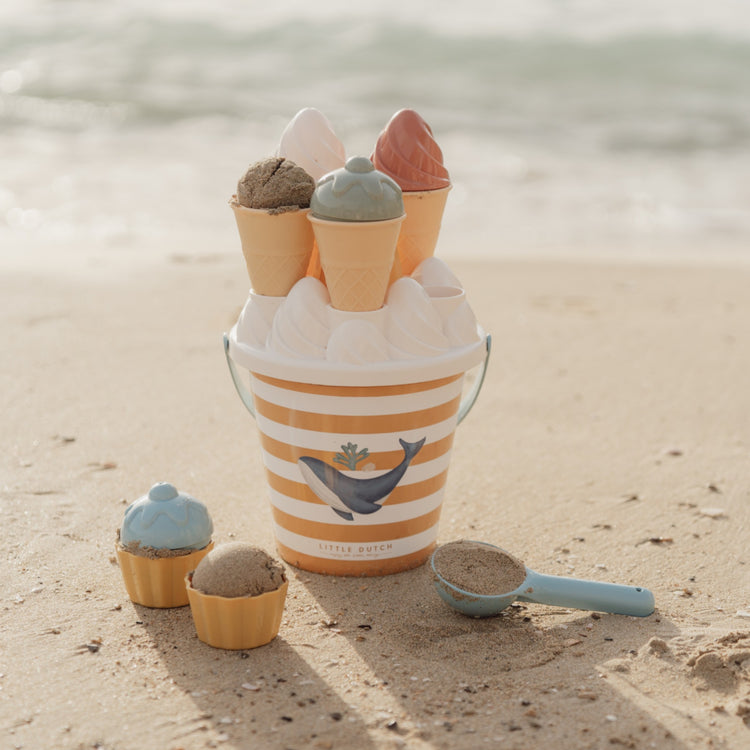 LITTLE DUTCH. Ice Cream Bucket Set Ocean Dreams Blue 14pcs