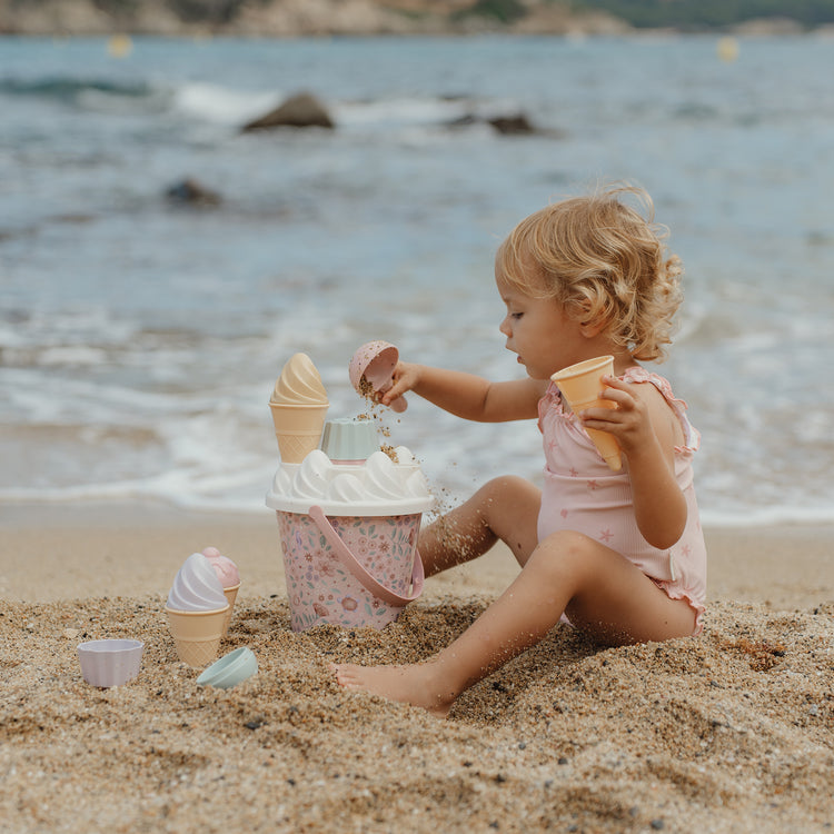 LITTLE DUTCH. Σετ κουβαδάκια παραλίας Ice Cream Dreamy Mermaid Ροζ
