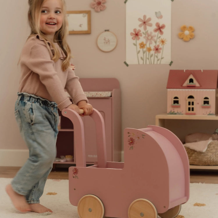 LITTLE DUTCH. Wooden doll pram FSC