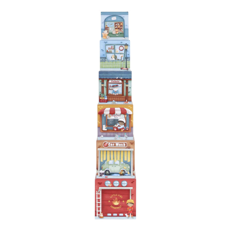 LITTLE DUTCH. Stacking blocks with cars FSC