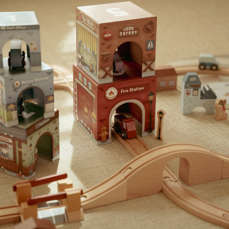LITTLE DUTCH. Stacking blocks with cars FSC