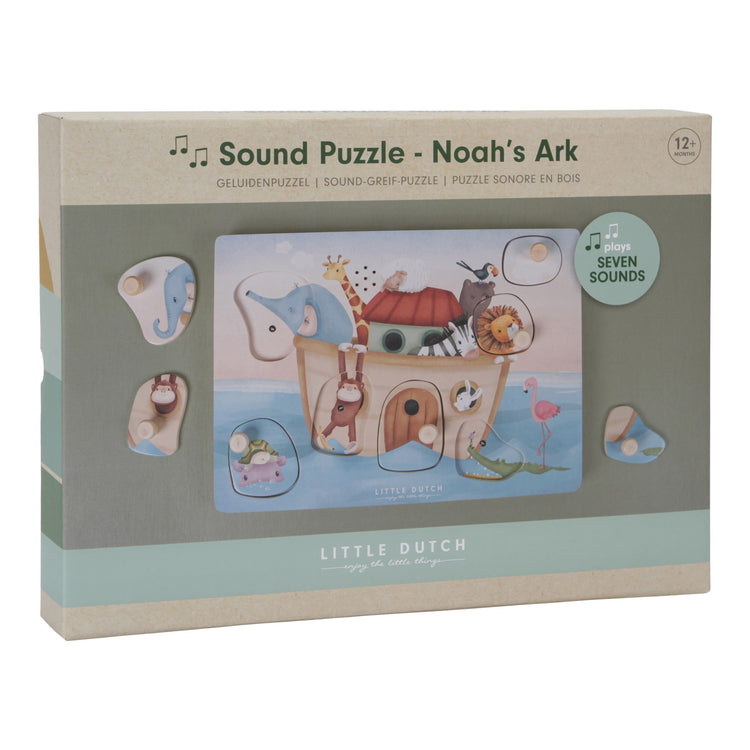 LITTLE DUTCH. Wooden sound puzzle Noah's Ark FSC