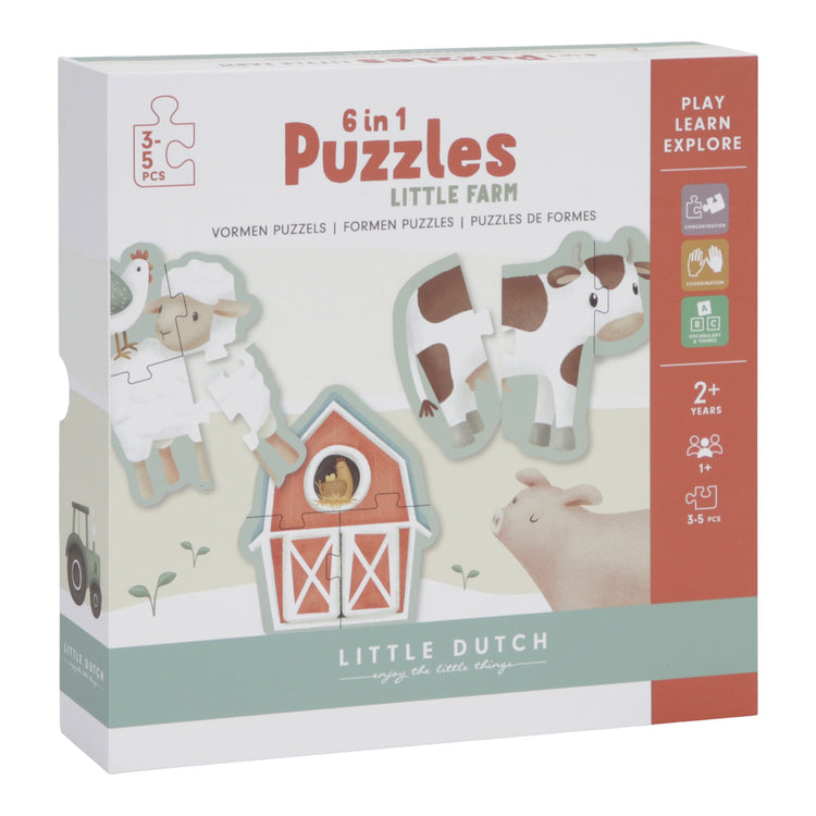 LITTLE DUTCH. 6 in 1 puzzles Little Farm FSC