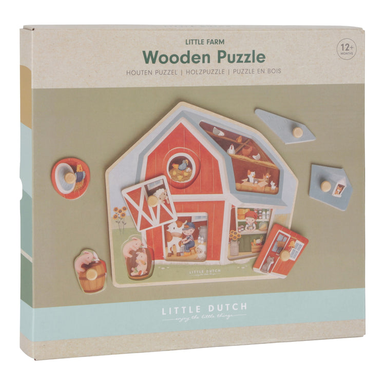 LITTLE DUTCH. Wooden puzzle Little Farm FSC