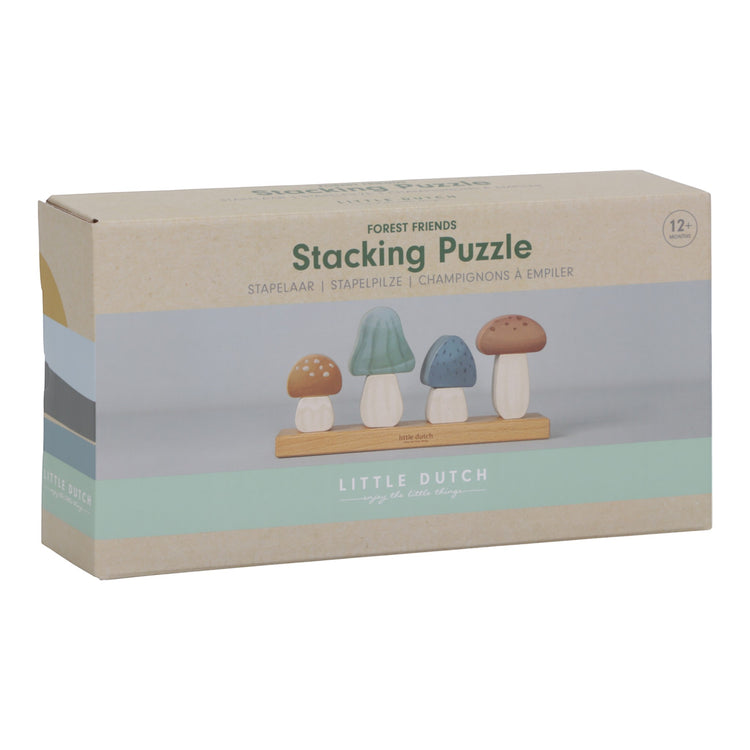 LITTLE DUTCH. Stacking Puzzle Mushrooms Forest Friends FSC