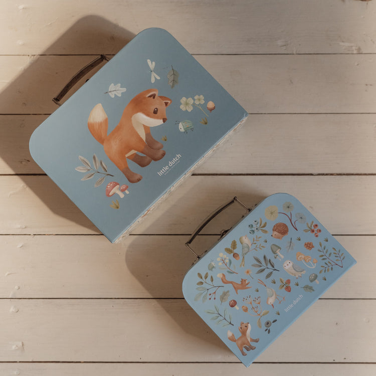 LITTLE DUTCH. Suitcase set Forest Friends blue FSC