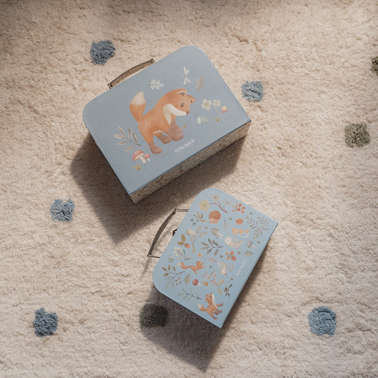 LITTLE DUTCH. Suitcase set Forest Friends blue FSC