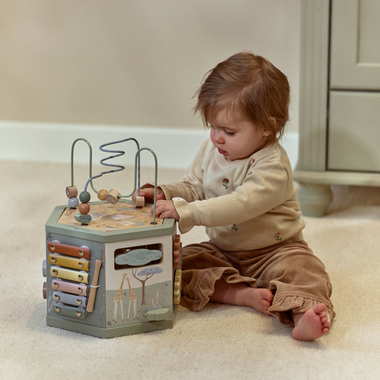 LITTLE DUTCH. Wooden activity hexagon Safari Friends FSC