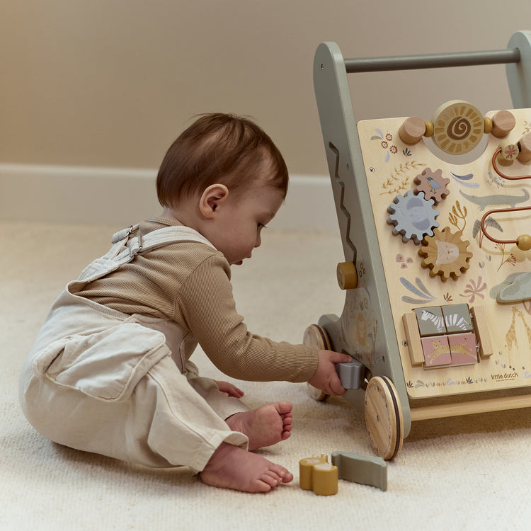 LITTLE DUTCH. Wooden baby activity walker Safari Friends FSC