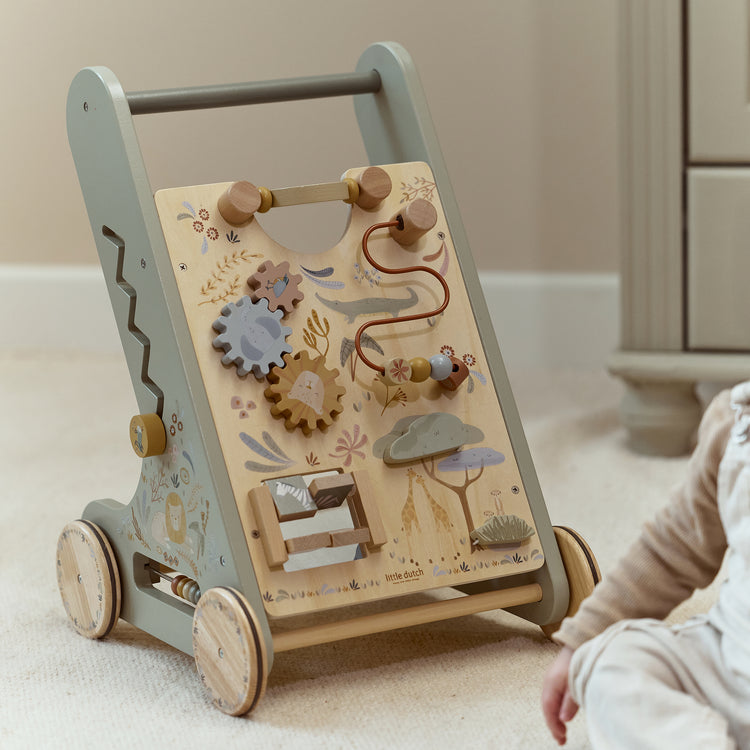 LITTLE DUTCH. Wooden baby activity walker Safari Friends FSC