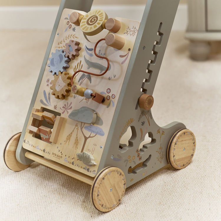 LITTLE DUTCH. Wooden baby activity walker Safari Friends FSC