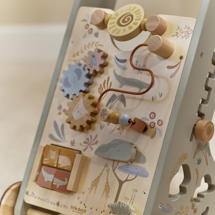 LITTLE DUTCH. Wooden baby activity walker Safari Friends FSC