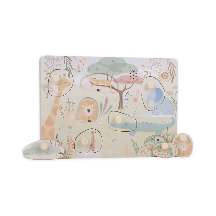 LITTLE DUTCH. Wooden sound Puzzle Safari Friends FSC