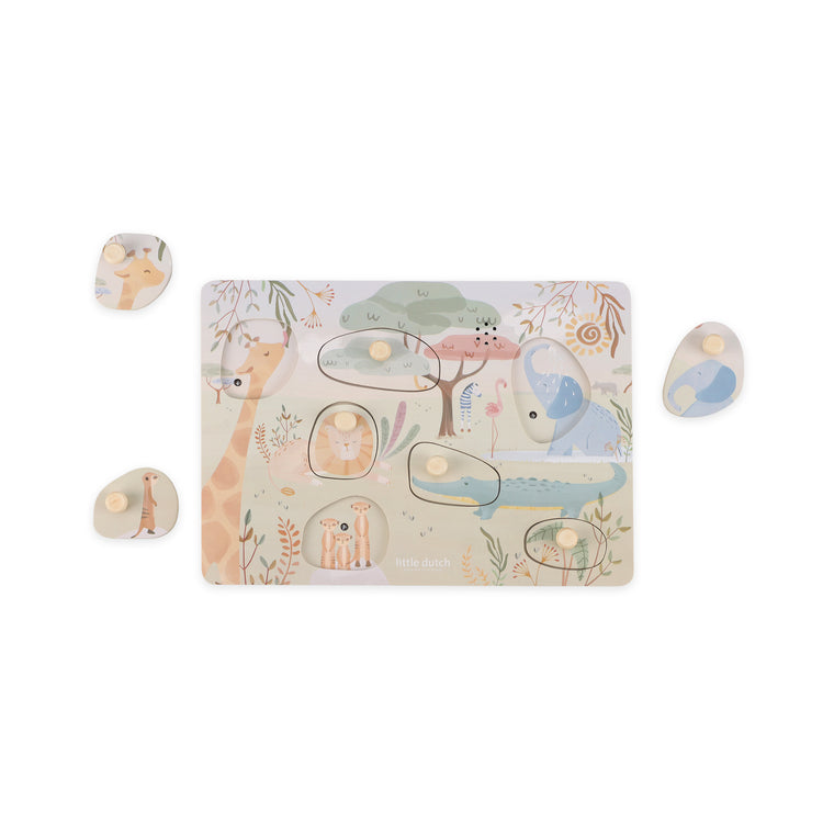 LITTLE DUTCH. Wooden sound Puzzle Safari Friends FSC