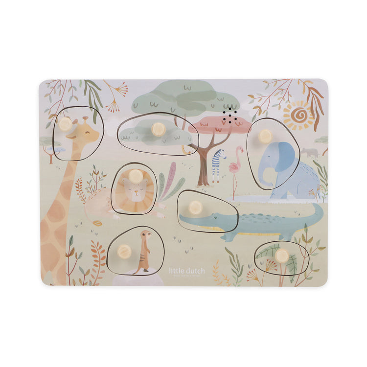 LITTLE DUTCH. Wooden sound Puzzle Safari Friends FSC