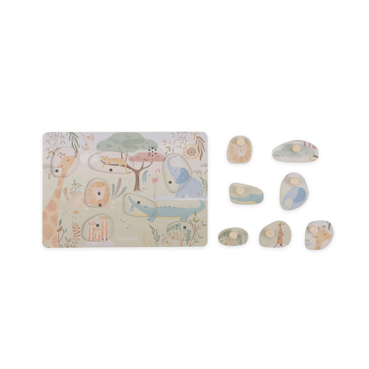 LITTLE DUTCH. Wooden sound Puzzle Safari Friends FSC