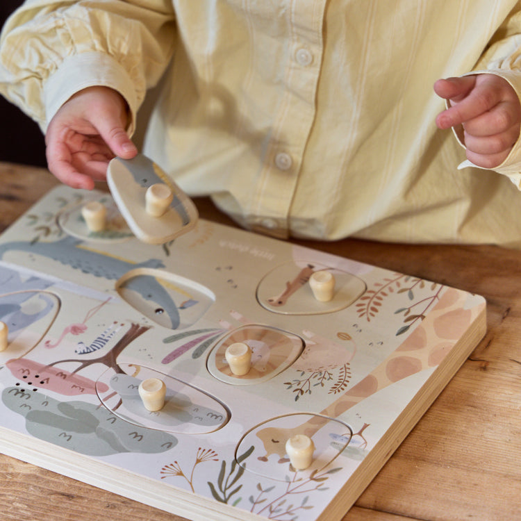 LITTLE DUTCH. Wooden sound Puzzle Safari Friends FSC