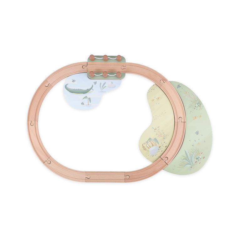 LITTLE DUTCH. Wooden train set Safari Friends FSC