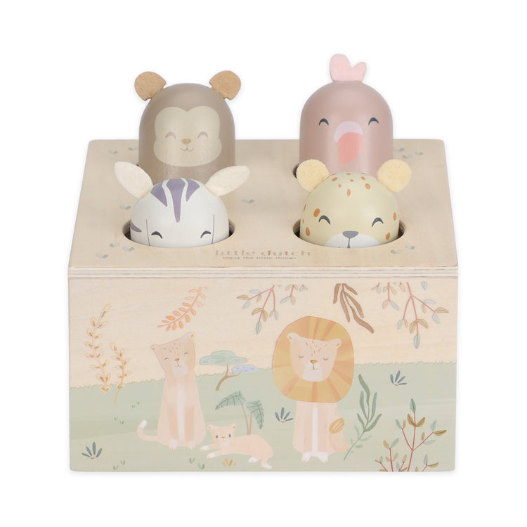 LITTLE DUTCH. Wooden Pop-up Toy Safari Friends FSC