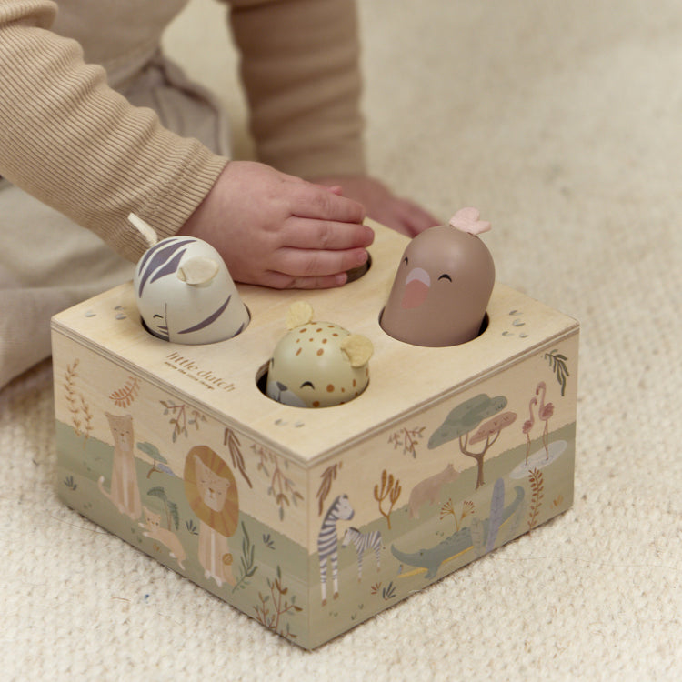 LITTLE DUTCH. Wooden Pop-up Toy Safari Friends FSC