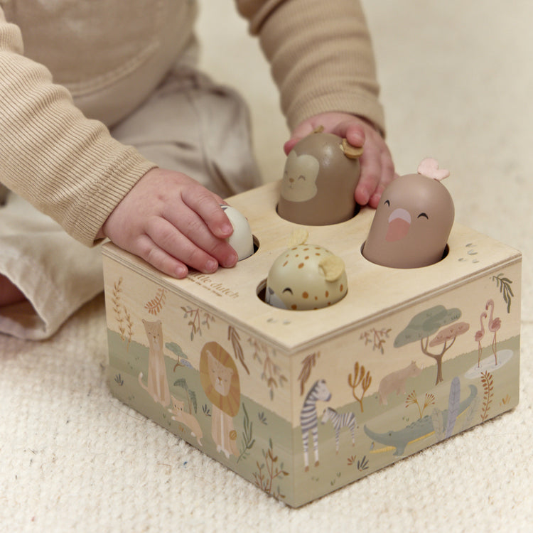 LITTLE DUTCH. Wooden Pop-up Toy Safari Friends FSC