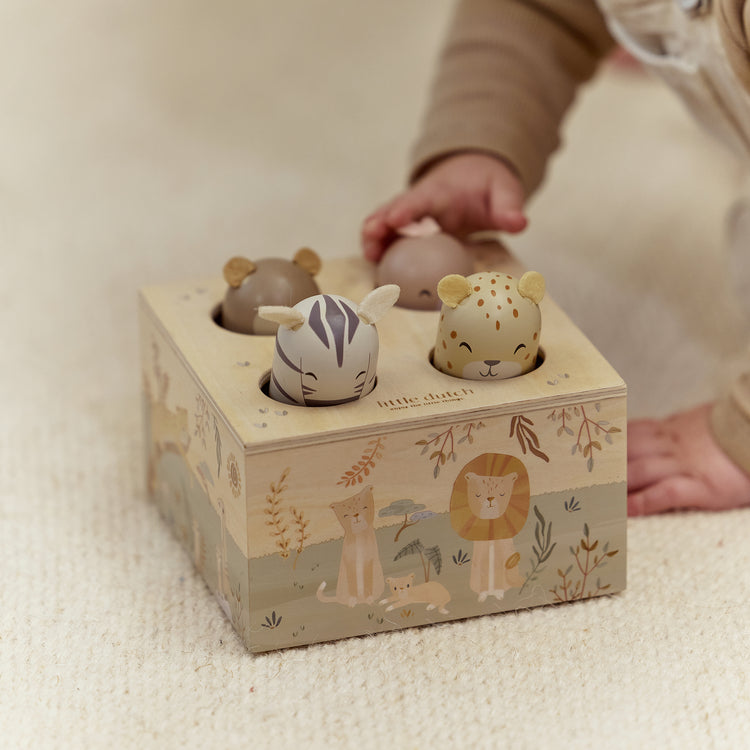 LITTLE DUTCH. Wooden Pop-up Toy Safari Friends FSC