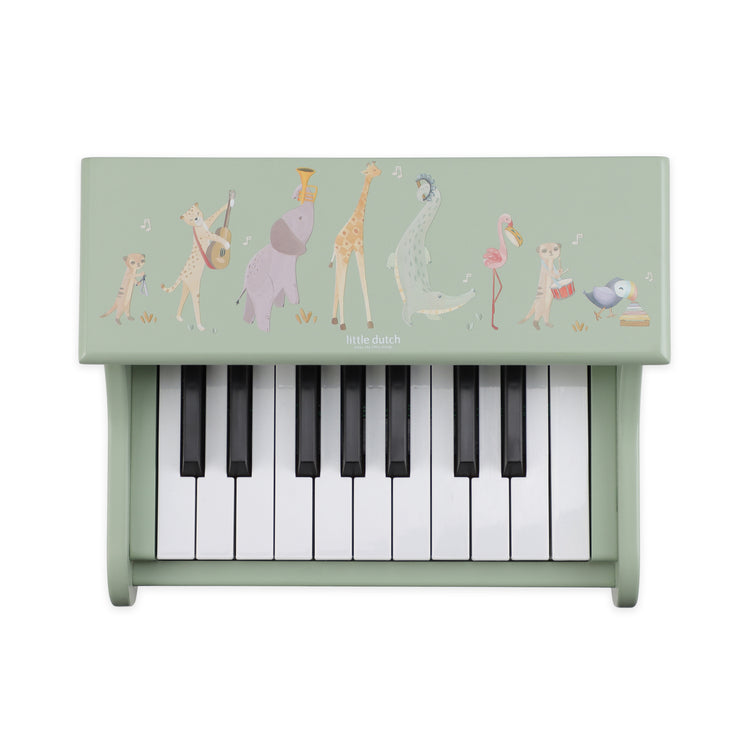 LITTLE DUTCH. Wooden piano Safari Friends FSC (green)