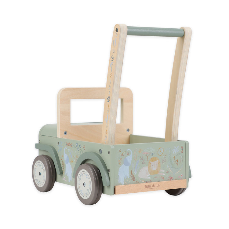 LITTLE DUTCH. Wooden safari push car Safari Friends FSC