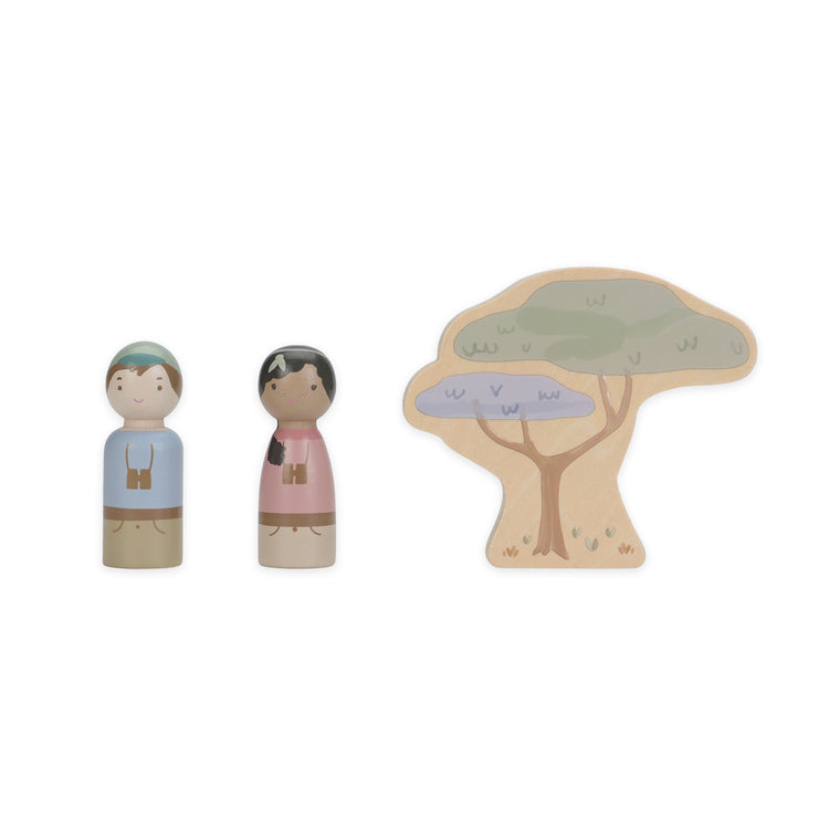 LITTLE DUTCH. Ξύλινο αυτοκινητάκι Safari με ζωάκια Safari Friends FSC