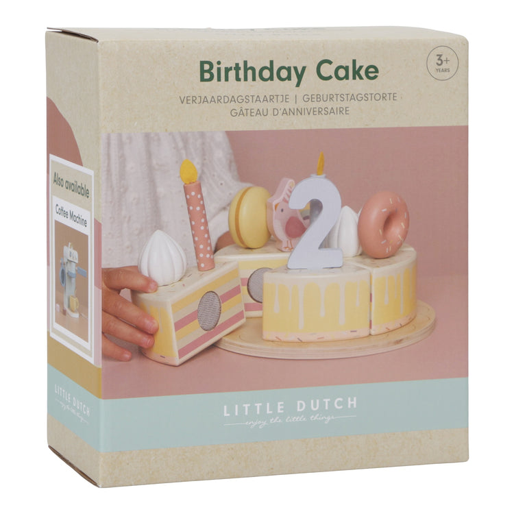 LITTLE DUTCH. Little Dutch Wooden birthday cake pink FSC