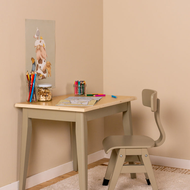 LITTLE DUTCH. School Desk olive FSC