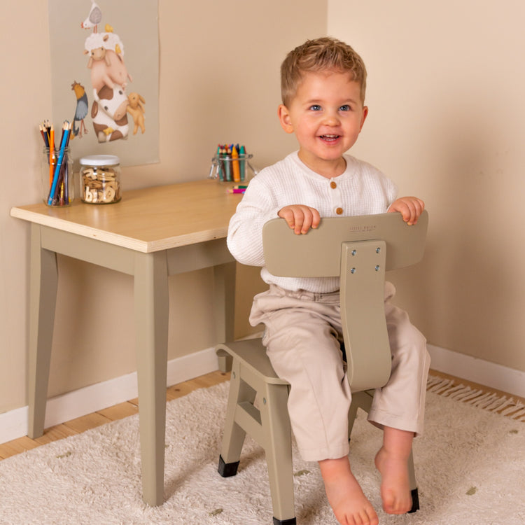 LITTLE DUTCH. School Desk olive FSC