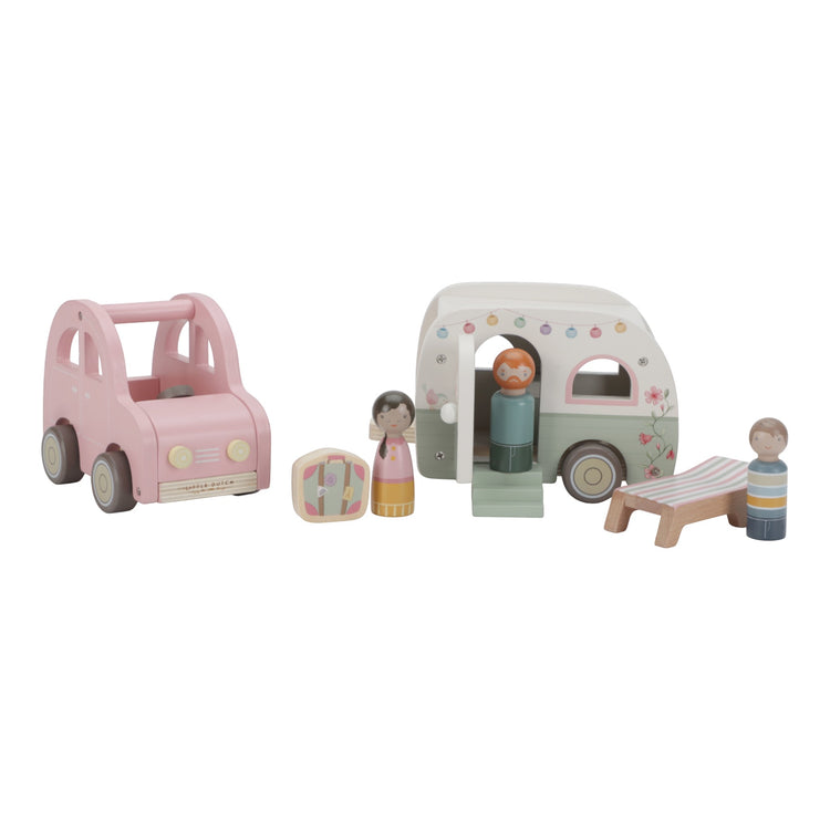 LITTLE DUTCH. Toy Car with caravan FSC