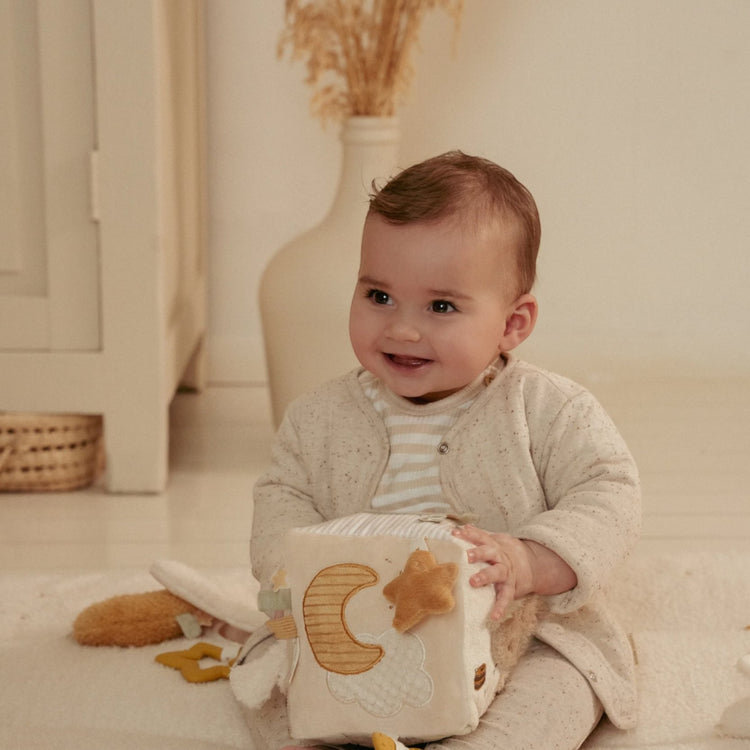 LITTLE DUTCH. Υφασμάτινος κύβος δραστηριοτήτων Newborn Naturals GRS