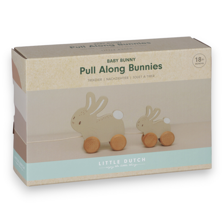 LITTLE DUTCH. Pull Along Bunnies - Baby Bunny FSC