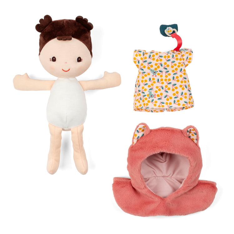 LILLIPUTIENS. Jeanne Fabric Doll and Baby Carrier