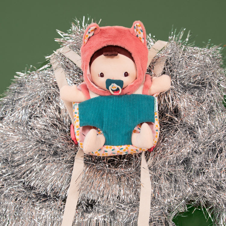 LILLIPUTIENS. Jeanne Fabric Doll and Baby Carrier