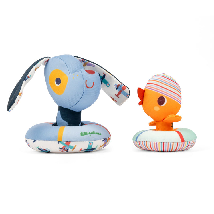 LILLIPUTIENS. Floating Bath Toys - Jules the Dog and his Duck with Floats