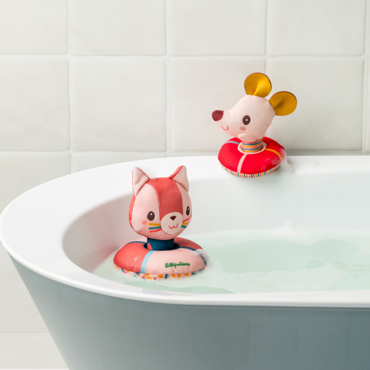 LILLIPUTIENS. Floating Bath Toys - Jeanne the Cat and her Mouse with Floats
